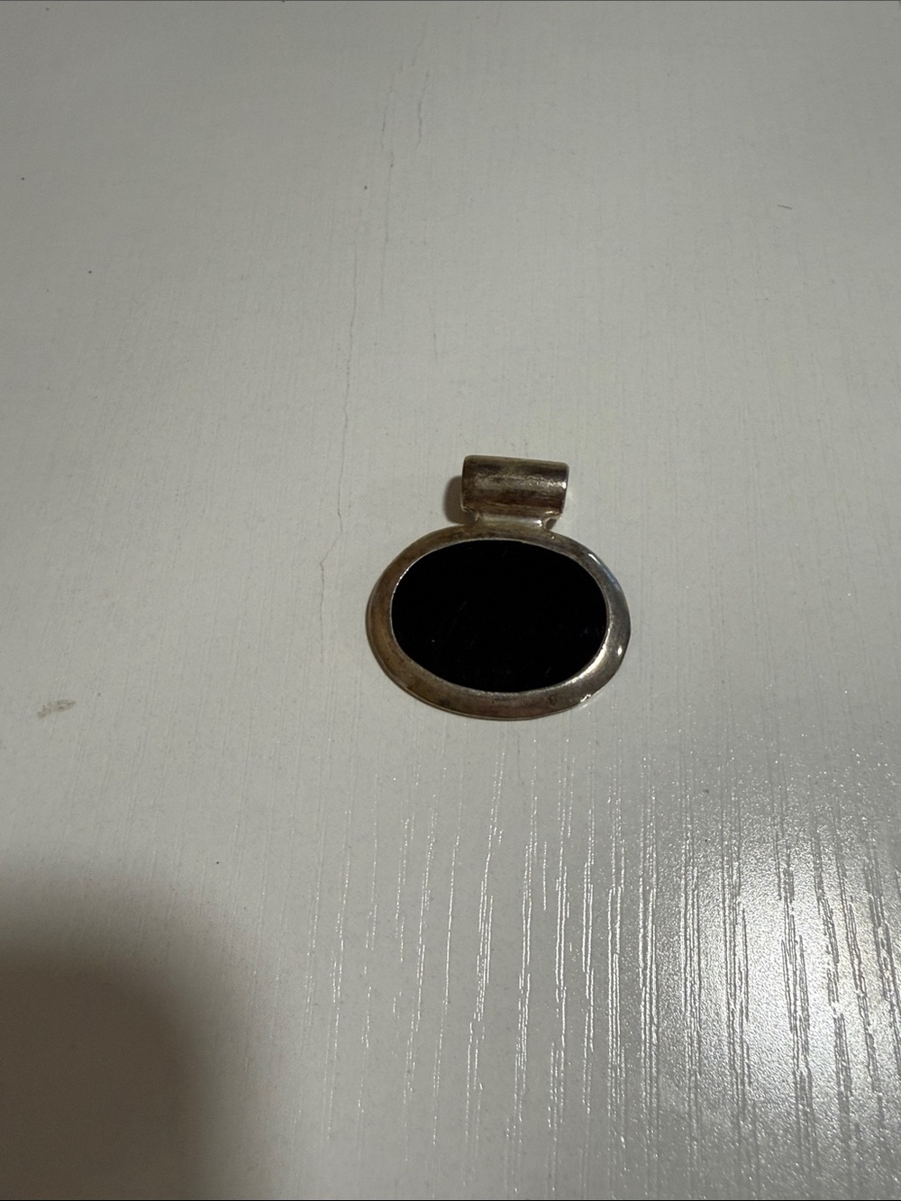 Oval Black Onyx Silver Pendant